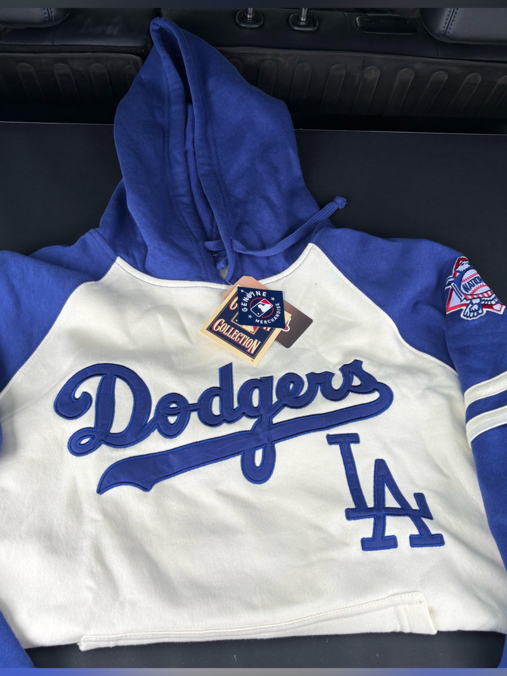 Stitches Dodgers Two-Tone Hooded Pullover - Blue & White